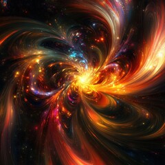 Poster - A vibrant explosion of colors in a cosmic swirl, showcasing the beauty of the universe and its stellar phenomena.