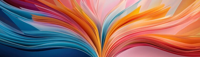 Poster - Vibrant abstract background with colorful waves flowing elegantly, perfect for creative projects and designs.