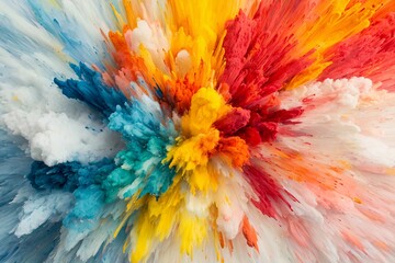 Poster - Vibrant explosion of color showcasing dynamic textures and artistic expression in a mesmerizing visual format.