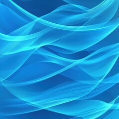 Poster - Abstract light blue waves flowing gracefully on a deep blue background.