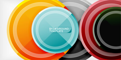 Poster - Abstract background - multicolored circles, trendy minimal geometric design, vector illustration