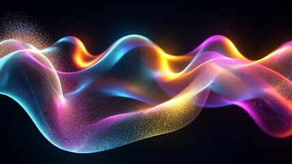 Wall Mural - abstract colorful wave: a mesmerizing digital art piece featuring vibrant, glowing waves of color, r