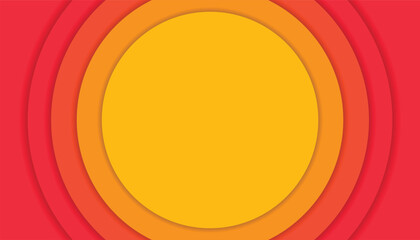 Poster - Sun orange tone color background. gradient from yellow to red abstract background each layer by adding shadows. banner design. circle shape orange background with shadow