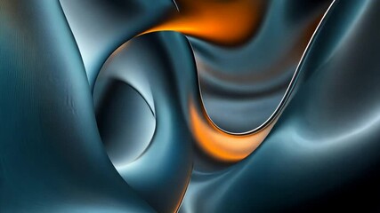 Wall Mural - abstract flow: teal and orange swirls