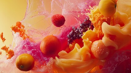 Poster - Vibrant Fruit Splash: A Juicy Burst of Color