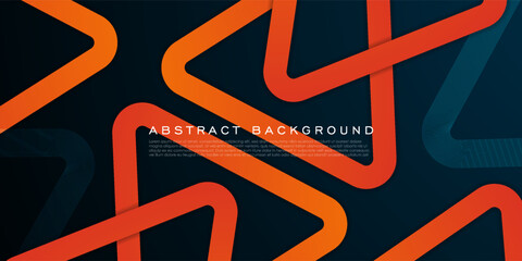 Abstract geometric futuristic background with triangle dark blue and orange gradient overlap shapes pattern background design. Triangle orange shape pattern. Eps10 vector