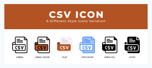 Aufkleber - Csv file icon symbol. isolated. vector illustration with different styles