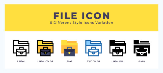 Fototapete - File icons set of simple vector illustration.