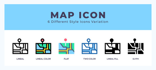 Aufkleber - Map pack of icons. vector illustration.