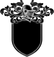 Wall Mural - coat of arms crest knight family medieval shield heraldry heraldic armorial motif. featuring a knigh