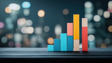 Poster - a stacked bar chart comparing the performance of two companies over multiple quarters, with each bar