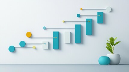 Fototapete - a project timeline displayed on a whiteboard, using a horizontal gantt chart format, with tasks repr