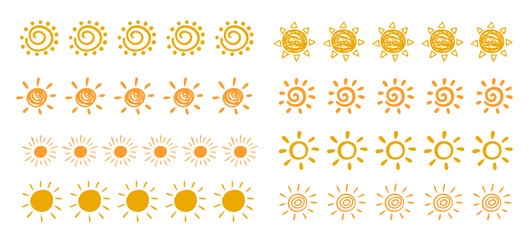 Wall Mural - scribble sun doodle borders strokes divider set
