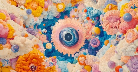 Enchanting multicolored cosmic imagery encompassing stars, constellations, galaxies, planets, and nebulae. Stock