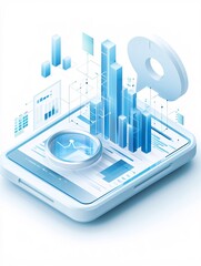 Poster - search optimization storyboarding with futuristic concepts, clean elements,