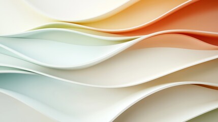 Poster - Soft waves of pastel colors create an elegant and soothing abstract design in a contemporary setting