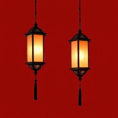 Elegant Glow of Red Lanterns