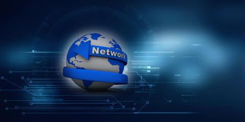 Fototapete - 3d illustration global network