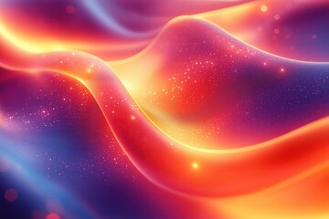 Poster - Colorful abstract waves create a dreamy landscape with luminous effects and soft gradients