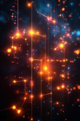 Poster - Vibrant digital circuitry glowing against a dark background creates a futuristic atmosphere