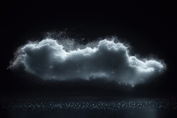 Poster - Creative cloud formation created with digital technology in a dark environment