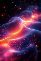 Poster - Colorful abstract design with glowing patterns and flowing forms in a vibrant setting