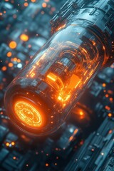 Poster - Futuristic energy source showcasing glowing elements in a technological environment