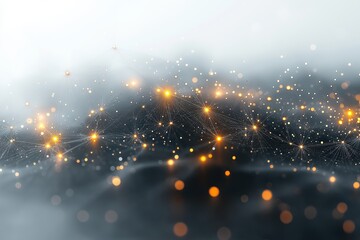 Poster - Mystical glow of interconnected lights illuminating a dark background in an abstract setting