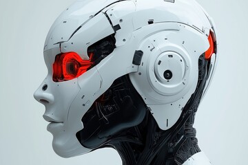 Poster - Advanced artificial intelligence robot with a sleek design and illuminated features