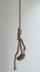 Poster - Intricate Wooden Knot Hanging Sculpture: A Rustic Modern Art Piece