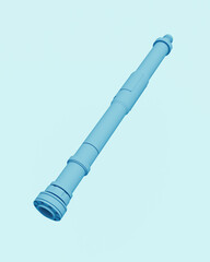 Fototapete - Blue pipes tubes abstract pale background bend neutral monochrome soft tones pastel 3d illustration render