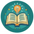 © Fathor - An icon of a book or open textbook with a light bulb or check mark, symbolizing knowledge and successful learning