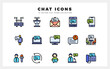 © Icon - 15 Chat Lineal Color icons pack. vector illustration.
