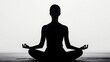 © vuang - Silhouette of a meditating woman in peace