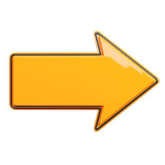 Aufkleber - bright yellow arrow pointing to right on white background, symbolizing direction and movement. glossy finish adds modern touch to simple design. PNG transparent