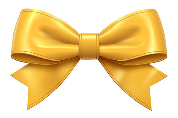 Poster - shiny golden ribbon bow with elegant loops and tails, isolated on white background, perfect for gift wrapping or decoration. PNG transparent