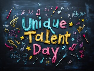 Aufkleber - Celebrate Your Unique Talent Day with Vibrant Chalk Art - Perfect for New Years Eve and Independence Day