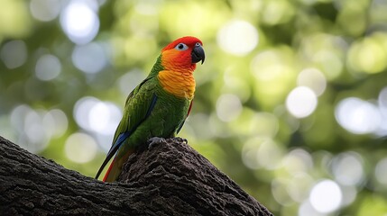 Sticker - Vibrant Sun Parakeet Perched on a Branch