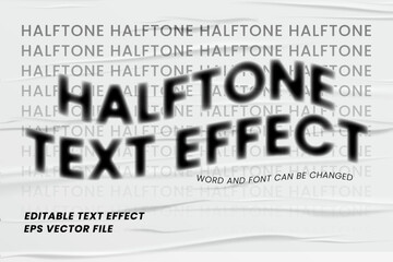 Poster - Halftone editable vector text effect. Trendy halftone text style