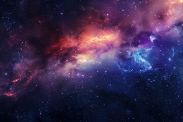 Canvas Print - Colorful and detailed space nebula with bright stars and cosmic dust