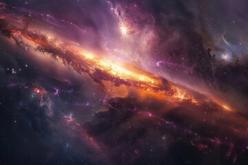Wall Mural - Majestic Space Galaxy with Vibrant Colors and Nebulae