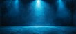 © Hero Design - Blue light on empty dark dim room. Generative AI technology.