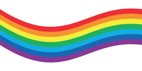Wall Mural - simple colorful rainbow wave background