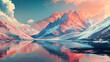 © Jhati - Majestic mountain landscape reflecting in serene lake during sunset hours