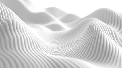 Fototapete - Elegant white background featuring smooth flowing wavy line patterns designs