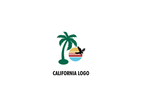 California logo design , vector , icon , illustration which contain a country map identity .