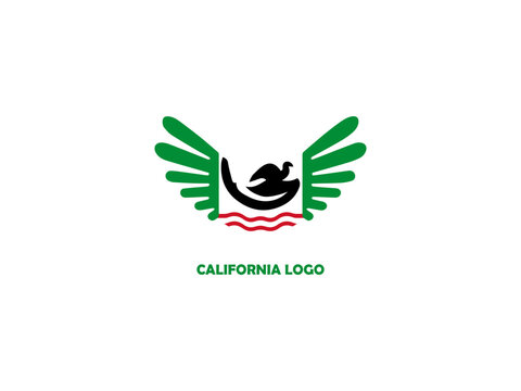 California logo design , vector , icon , illustration which contain a country map identity .