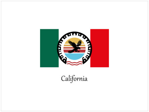 California logo design , vector , icon , illustration which contain a country map identity .