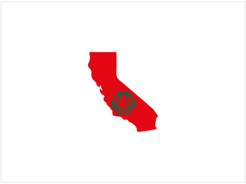 California logo design , vector , icon , illustration which contain a country map identity .