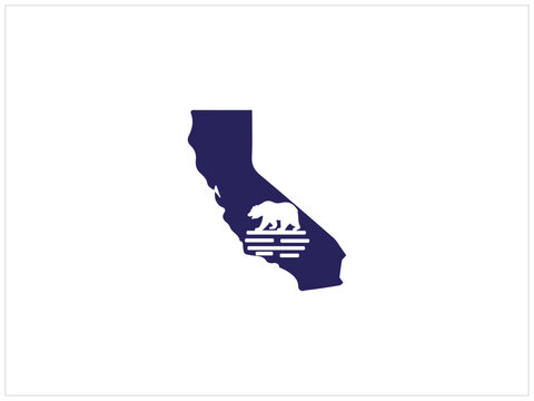 California logo design , vector , icon , illustration which contain a country map identity .